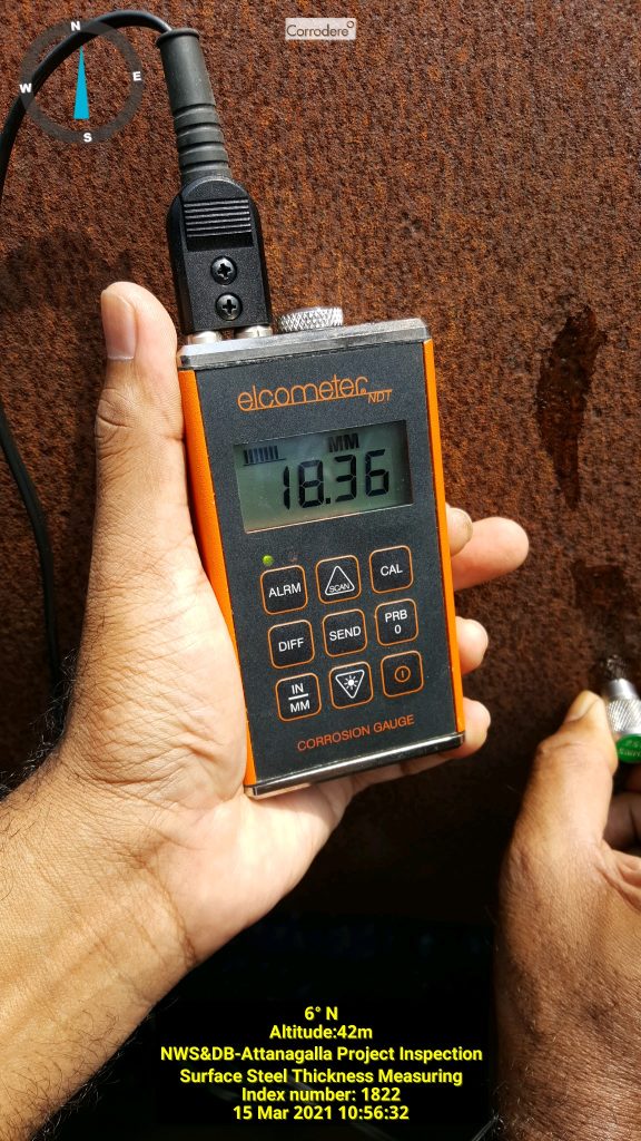 NWS&DB Attanagalla Project InspectionSurface Steel Thickness Measuring