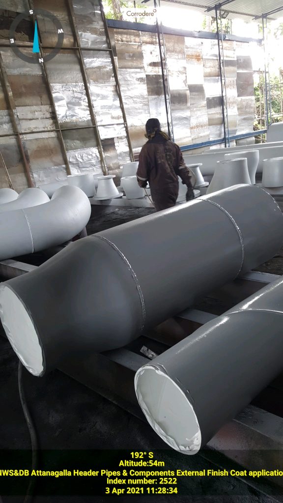 NWS&DB Attanagalla Header Pipes & Components External Finish Coat application